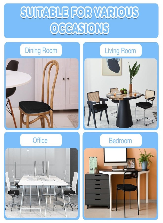 MIDLADE Dining Room Chair Seat Pads for Chairs Set of 1 D-Shaped,40D Foam,Work Bar Farmhouse Office Kitchen Stool Cushions for Wooden Chair,Indoor Department Home Decor Must Haves Acessories 17"x16"x2"Black - Image 5