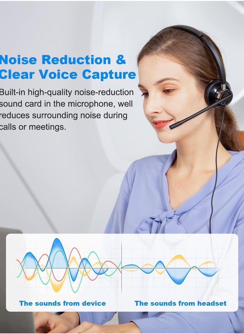New Bee - H361 USB Headset with Microphone, Computer Headset with in-line Mute & Volume Control, 3.5mm/ USB/USB-C Wired Headset for Laptop, Skype, Zoom, Call Center, Meetings, Webinar, Home - Image 1