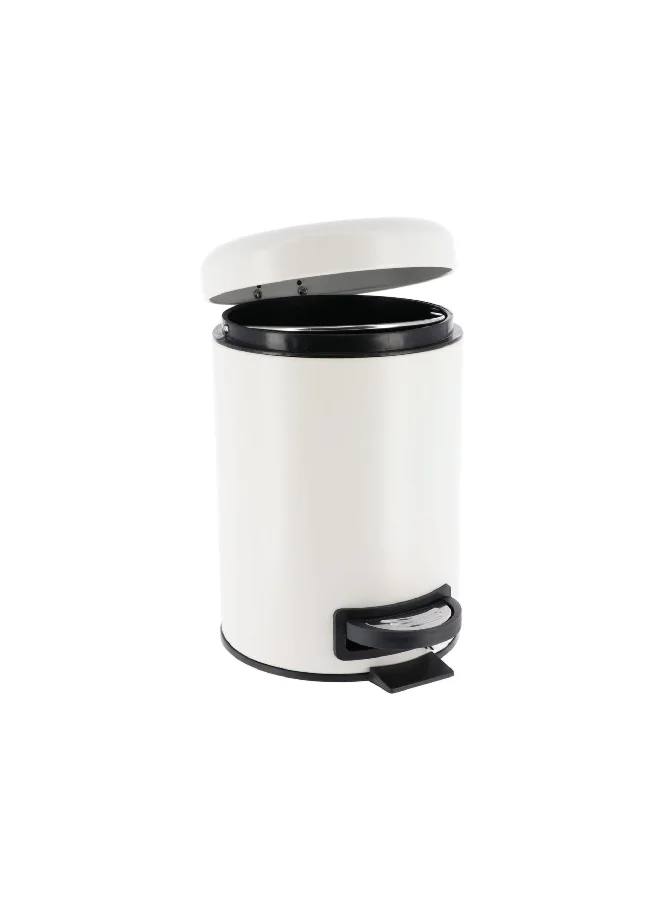 Tendance Durable Plastic Soft Close Fall Brake Lid Pedal Bin Matte White 3 L 6543100