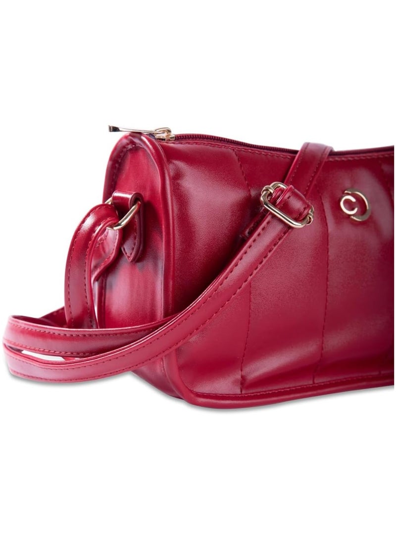 CAPRESE Caprese Poppy Solid Bordeaux Faux Leather Small Sling Bag - Image 2