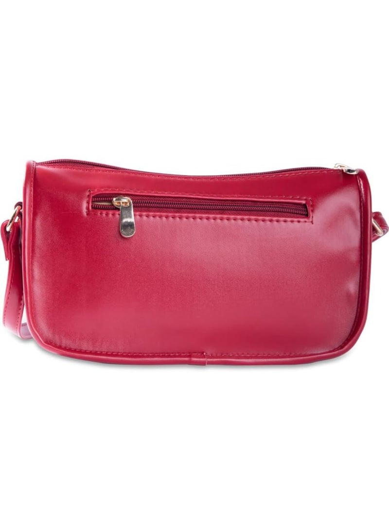 CAPRESE Caprese Poppy Solid Bordeaux Faux Leather Small Sling Bag - Image 5