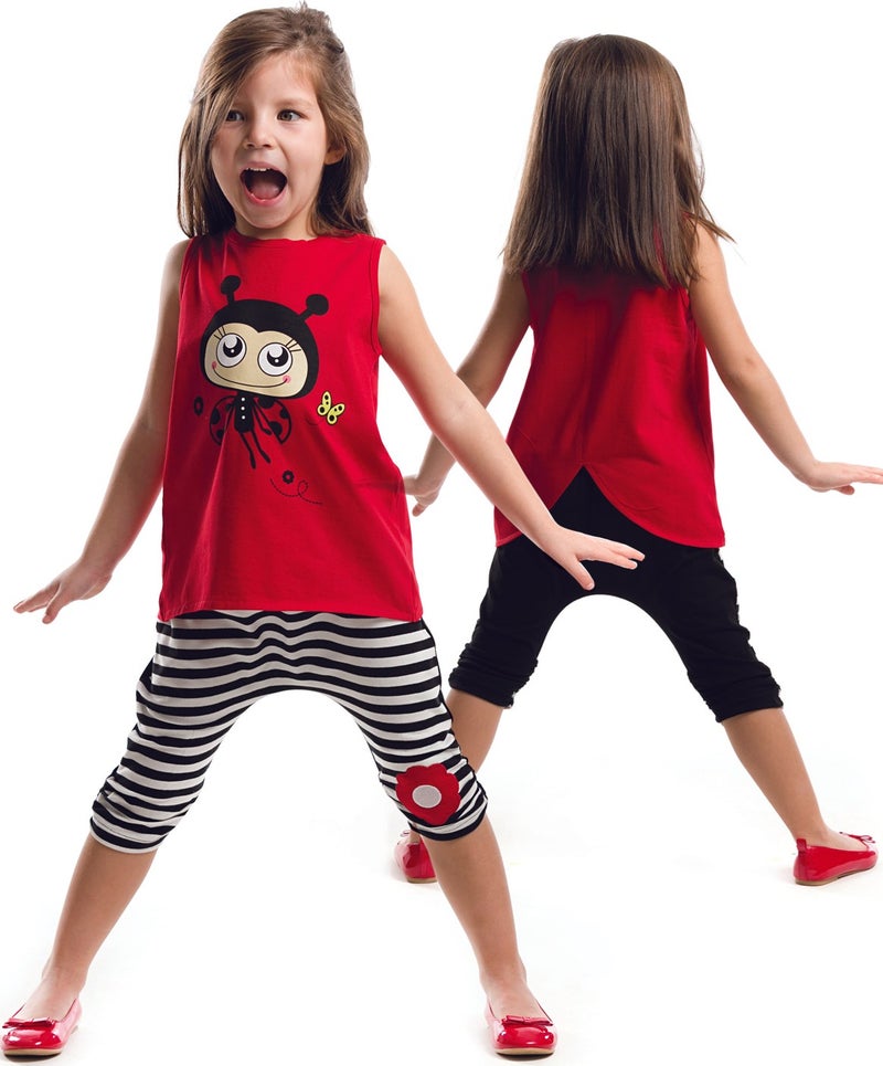 Denokids Fly Fly Girls T-shirt Capri Shorts Set  - Image 1
