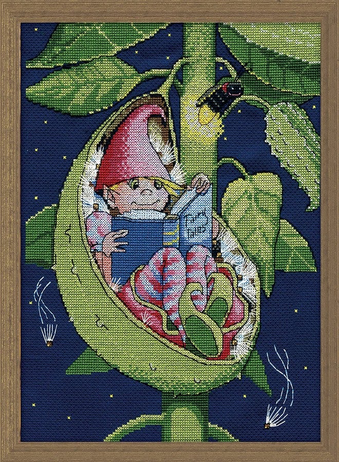 DesignWorks Ink Design Works Bedtime Fairy Counted Cross Stitch Kit, 9" x 12", Multicolored - Image 1