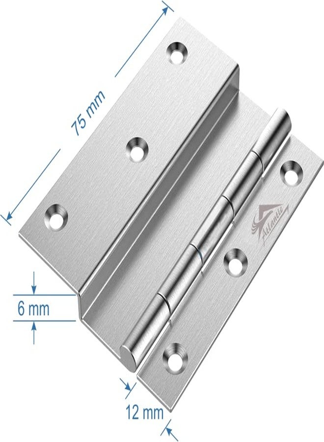 Atlantic Stainless Steel L-Hinges 3" X 1/2" X6 MM Matt Finish Pack of 12 - Image 3