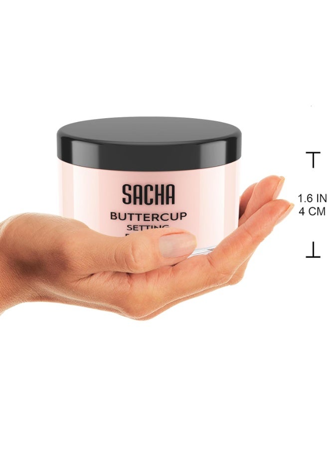 Sacha BUTTERCUP Rosé Setting Powder. No Ashy Flashback. Blurs Fine Lines and Pores. Loose, Translucent Face Powder to Set Makeup Foundation or Concealer. For All Skin Tones, 1.75 oz. - Image 5