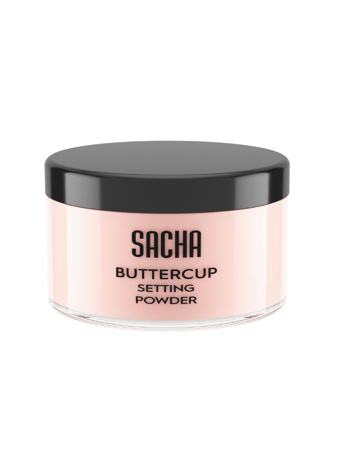 Sacha BUTTERCUP Rosé Setting Powder. No Ashy Flashback. Blurs Fine Lines and Pores. Loose, Translucent Face Powder to Set Makeup Foundation or Concealer. For All Skin Tones, 1.75 oz. - Image 1