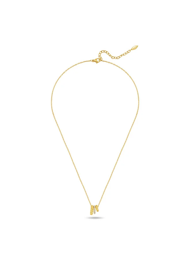 POLICE Seralace Yellow Gold Plated Stainless Steel Charm Necklace for Women