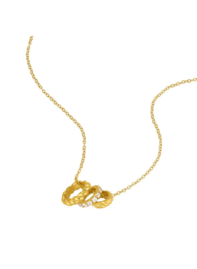 POLICE Seralace Yellow Gold Plated Stainless Steel Charm Necklace for Women
