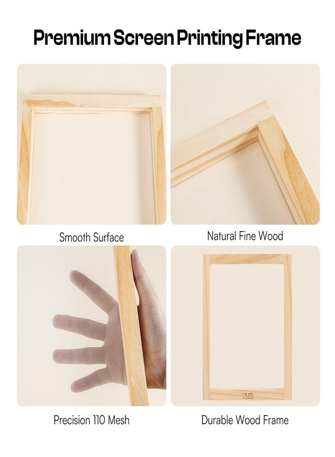 كايدو إطار طباعة الشاشة من كايدو مع مكشطة طباعة الشاشة للتيشيرتات وحقائب الظهر وحقائب اليد، طباعة يدوية، شاشة حريرية خشبية مقاس 8 × 10 بوصة مع شبكة بيضاء 110 - Image 3