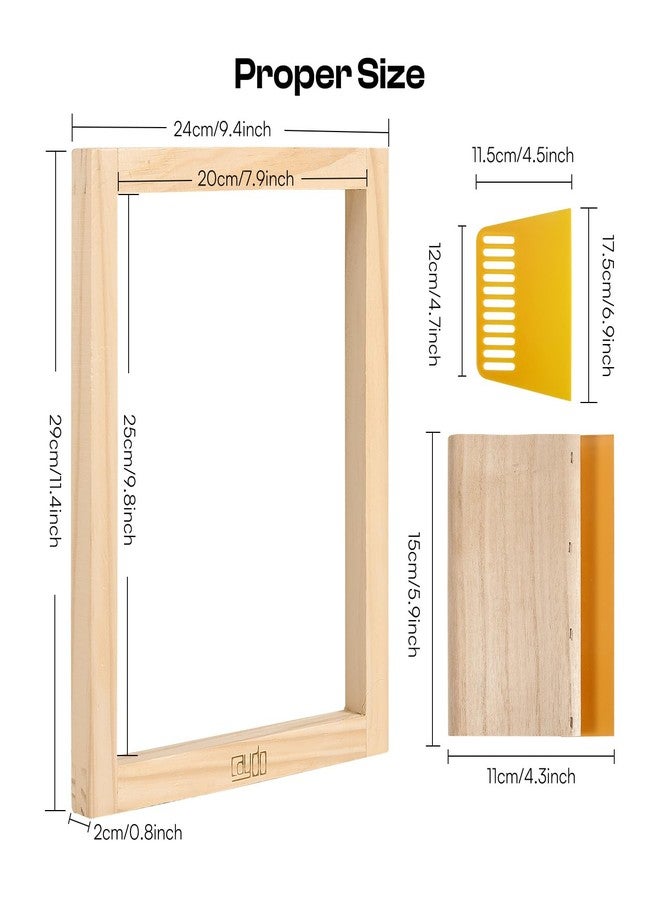 كايدو إطار طباعة الشاشة من كايدو مع مكشطة طباعة الشاشة للتيشيرتات وحقائب الظهر وحقائب اليد، طباعة يدوية، شاشة حريرية خشبية مقاس 8 × 10 بوصة مع شبكة بيضاء 110 - Image 2