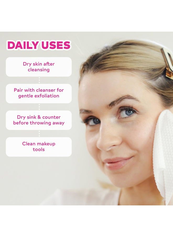 Makeup Eraser Cloud Clean Eco Towelettes, Certified 100% USDA Biobased Face Towel, Biodegradable Disposable Face Towelette, Dry Wipe Made From Ultra Soft, 100% Eucalyptus Fibers, 60ct., 1 pack - Image 4