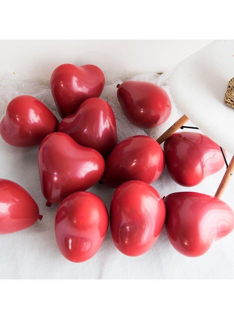 50 قطعة من البالونات بشكل قلب مزدوجة الطبقات باللون الأحمر لزفاف أو حفل عشاء، هدية للنساء - Image 4