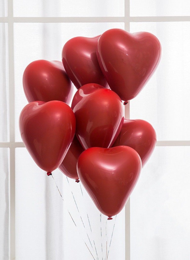 50 قطعة من البالونات بشكل قلب مزدوجة الطبقات باللون الأحمر لزفاف أو حفل عشاء، هدية للنساء - Image 5