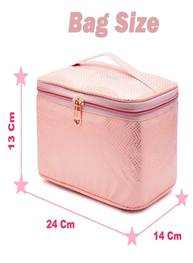 Fclues Store Multifunctional Travel Bag Cosmetic and Makeup Organiser Cosmetic Case Household Grooming Kit Storage Bag Travel Bag for Women Travel - Cream Pink - Image 4