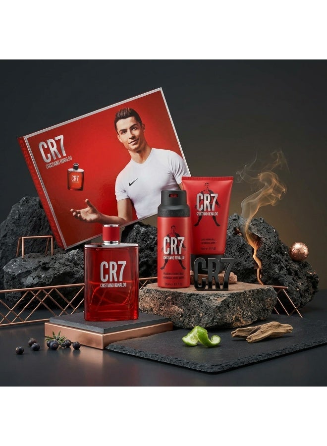 Cristiano Ronaldo CR7 3.4oz EDT Spray, 5.1oz Body Spray, 5.1oz Shower Gel Men 3 Pc Gift Set - Image 2
