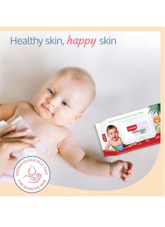 Luvlap Paraben Free wipes for baby skin with Aloe Vera Fragrance Free pH Balanced Dermatologically Safe Baby Wipes Rich in Vitamin E & chamomile extract 72 Wipes Pack With Lid Pack 3 packs  - Image 5