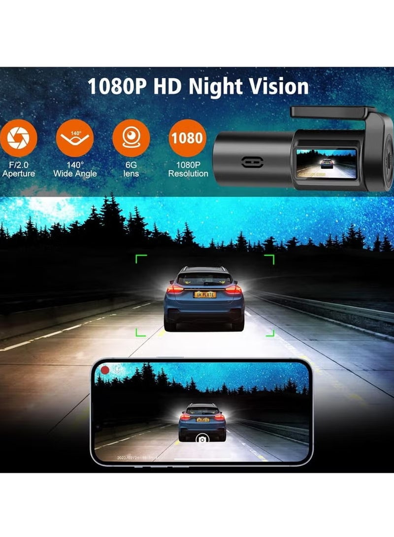 X-level 1080P Full HD WiFi Dash Cam with GPS & Free 32GB SD Card – Night Vision, 140° Wide-Angle, 360° Rotating Car Camera, APP Control, WDR, Loop Recording （Black）  - Image 4