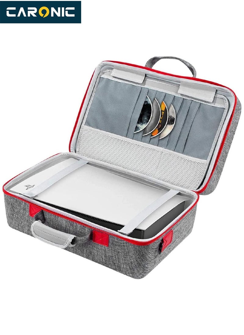 CARONIC PS5 Carrying Case Travel Storage Bag Compatible with Playstation 5 Grey  - Image 2