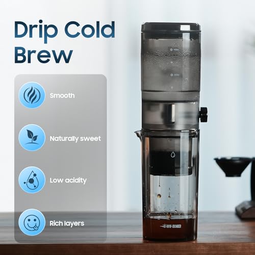 MHW-3BOMBER Drip Cold Brew Coffee Maker, Cold Brew Pitcher, Smooth Brew Quality Ice Coffee Maker with Uniform Speed Dripping, Cold Coffee Dripper ID6135-OS - Image 2