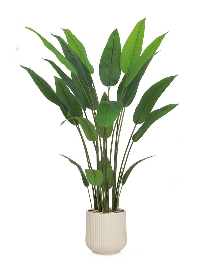 تالا شجرة ورق عصفور الجنة صناعية بارتفاع 150 سم مع حوض بلاستيك – ديكور أنيق يضفي لمسة طبيعية على المنزل والمكتب - Image 2