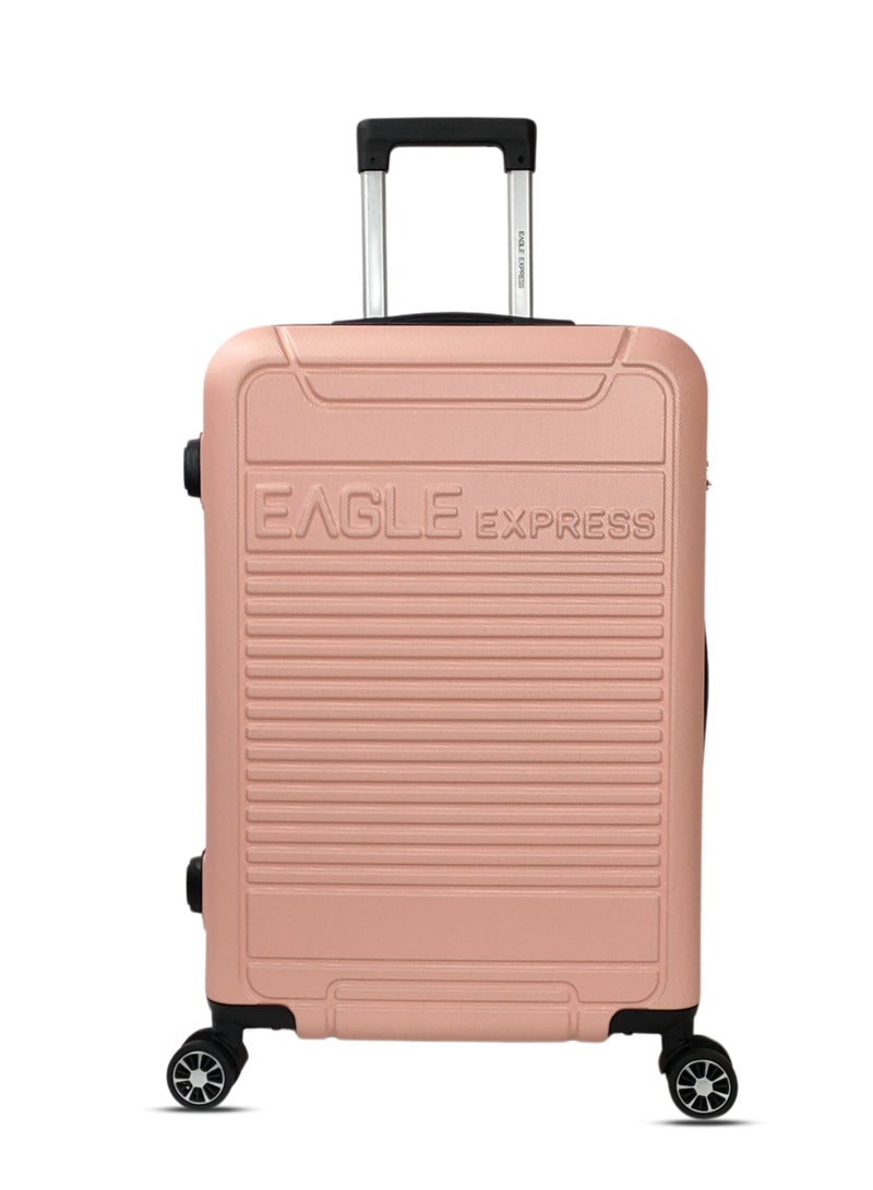 ايجل اكسبريس حقيبة مقصورة Eagle Express Defender مقاس 20 بوصة – وردي فاتح، خامة ABS عالية الجودة، 4 عجلات صامتة، قفل مدمج، ضمان سنة - Image 1
