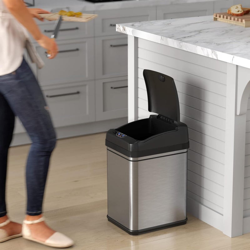 iTouchless 8 Gallon Dog-Proof Sensor Kitchen Trash Can with Lid and Odor Filter, Stainless Steel 30 Liter Automatic Recycling Bin Prevents Pets Getting in Trashcan Bedroom Home Office Bathroom - Image 5