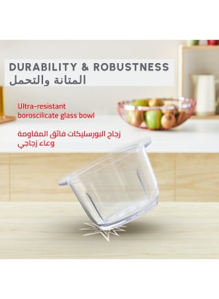 Choppeo | Glass Bowl Chopper | Useful Capacity | Borosilicate Glass | 2 Speeds | Eucalyptus | 1 L 500 W DJ603127 Blue - view 4