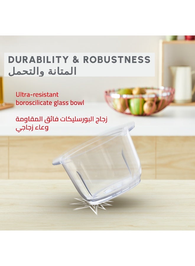 مولينكس تشوبو | مفرمة بوعاء زجاجي | سعة 1 لتر | زجاج بورو سيليكات | سرعتان | يوكاليبتوس | ضمان سنتين | DJ603127 1 L 500 W DJ603127 - Image 4