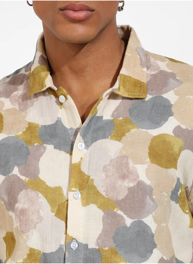 كامبوس سوترا Abstract Print Short Sleeves Casual Shirt