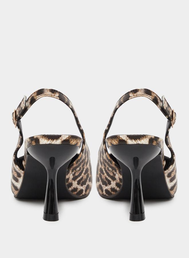 Styli Leopard Print Studded Kitten Heel Shoes - Image 4