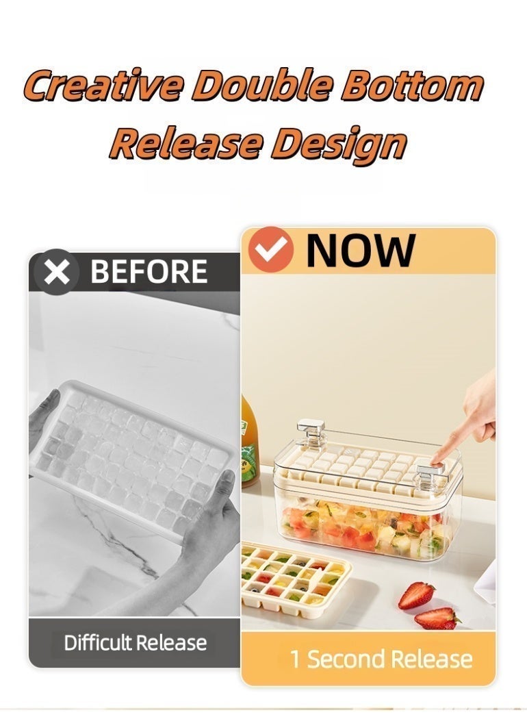 Ice Cube Tray with Lid, 32-Cube Easy Release Ice Mold with Storage Box, Food Grade Ice Maker for Freezer and Drinks - Image 5