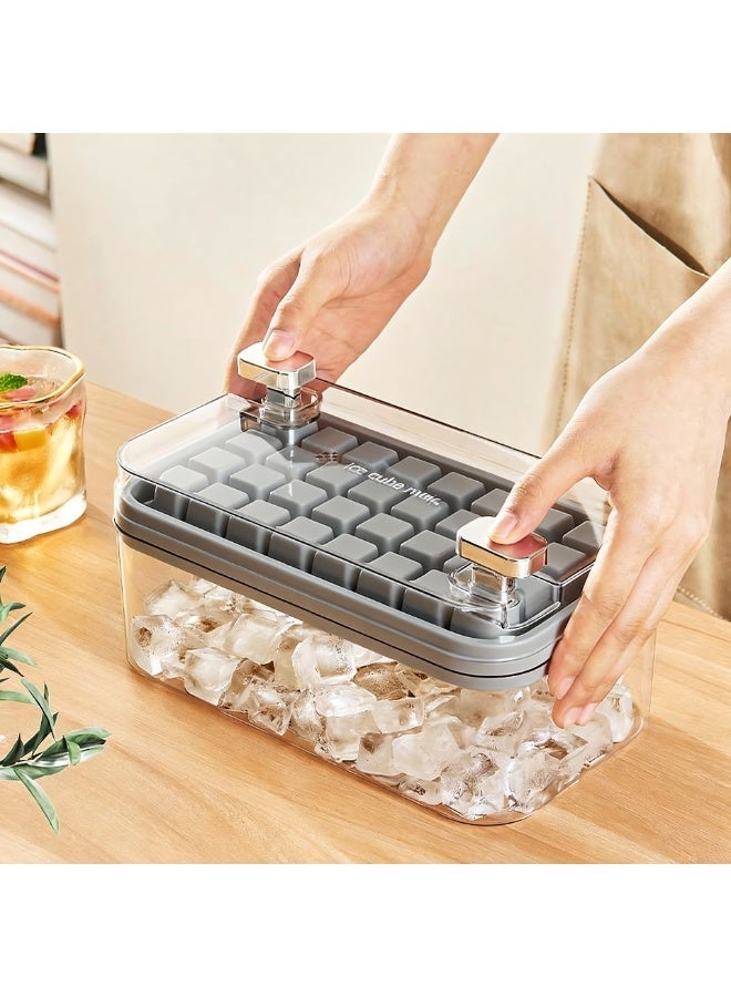 Ice Cube Tray with Lid, 32-Cube Easy Release Ice Mold with Storage Box, Food Grade Ice Maker for Freezer and Drinks - Image 1