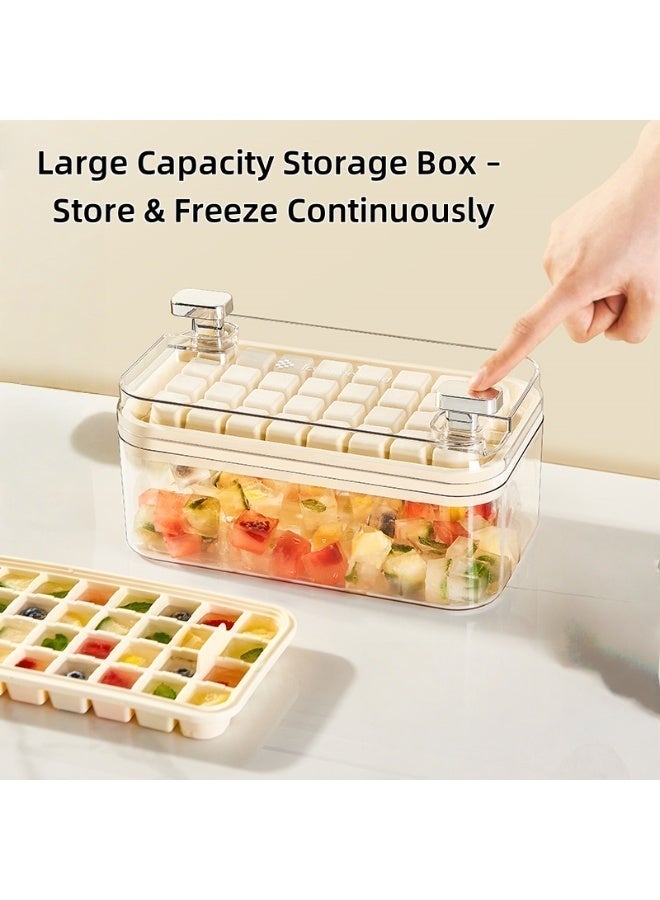 Ice Cube Tray with Lid, 32-Cube Easy Release Ice Mold with Storage Box, Food Grade Ice Maker for Freezer and Drinks - Image 3