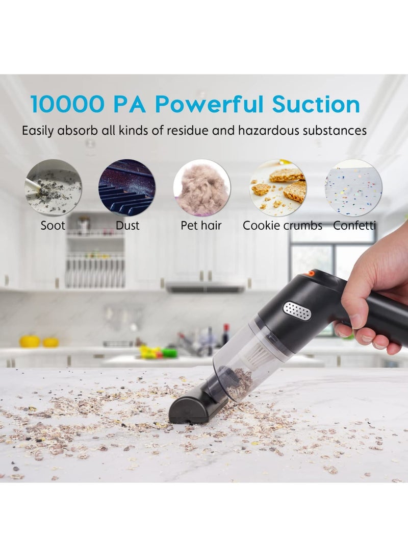 SYOSI Car Handheld Vacuum, Cordless Handheld Vacuum Cleaner with Low Noise, Portable Rechargeable Car Vacuum, 10000PA Powerful Suction for Travel, RV Camper Car and Home - Image 2