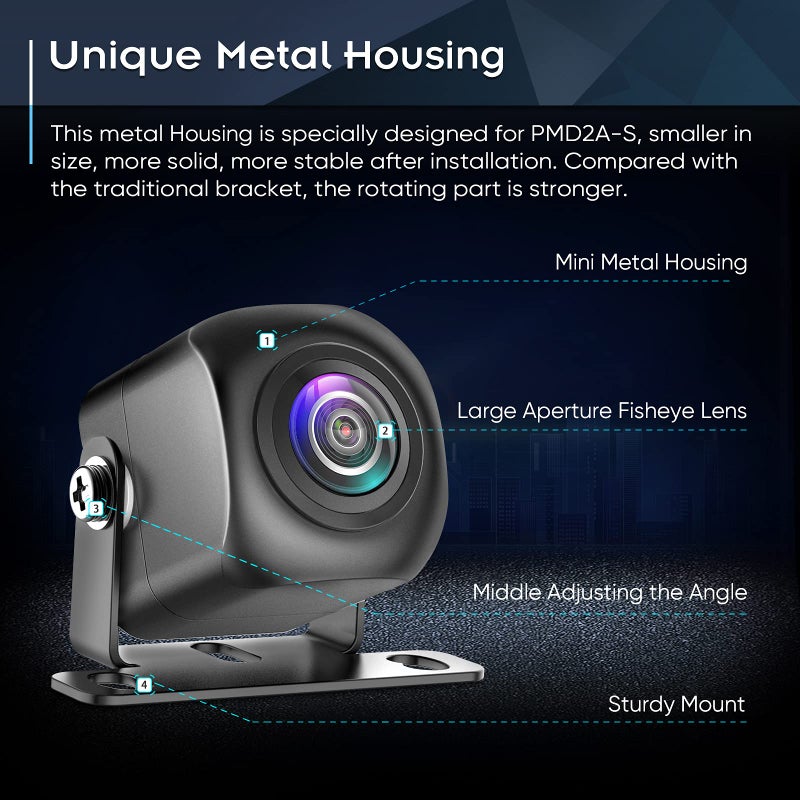 PixelMan Backup Camera,AHD 1080P Metal 170 Degree Wide Angle Rearview Reversing Camera,PMD2A-S Clear Night Vision IP69 Waterproof Reverse Rear View Camera for Car Vehicle SUV RV - Image 2