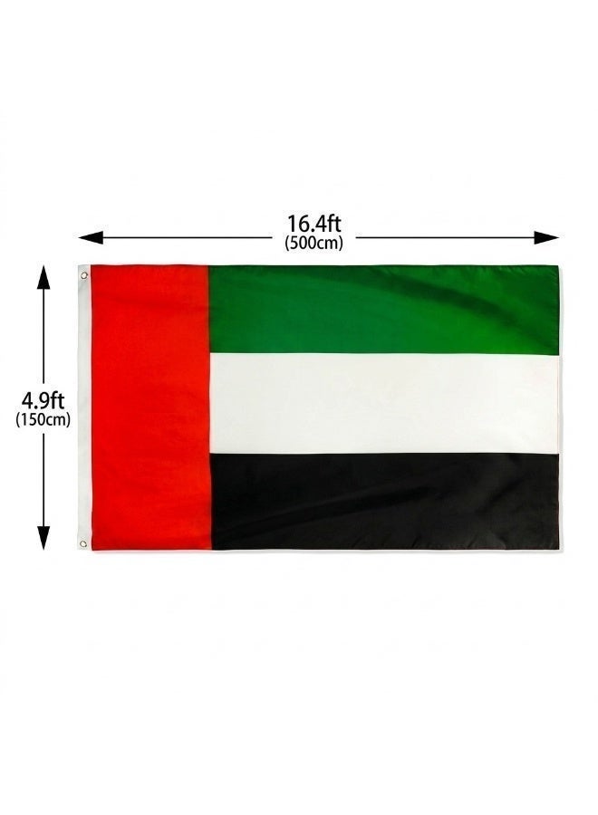 Eworld UAE Flag for Celebration National Day Flag for Home Office & Event Decorations Indoor & Outdoor Use (150 × 500 cm) - Image 3