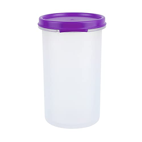 Cutting EDGE Smart Slim Storage 585 ML (Set of 2) Air-Tight Plastic Round Modular Container - for Juice, Dry Fruits - Stackable, BPA Free, Food Grade (585 ML) - (Purple) - Image 5
