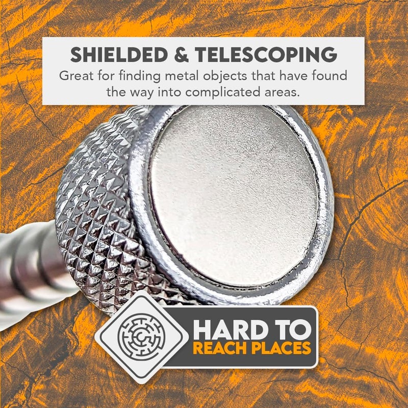 SE 30-inch Telescoping Magnetic Pick-Up Tool, Extendable Magnetic Wand Pickup Tool for Mechanics, Household, Office & Industry, Stainless Steel, Black Handle - Image 3