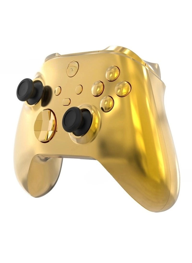 Furtey - Full Set Housing Shell with/Buttons Touchpad Cover Compatible with Xbox Series X/S Controller, Plating Gold Replacement Decorative Trim Shell Front Back Plates Compatible with Xbox Series X/S Controll - Image 1