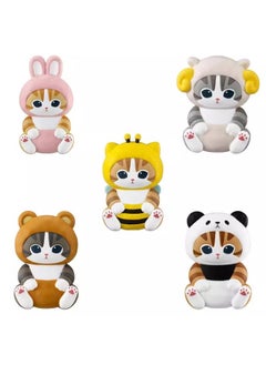Generic Cute Elephant Slide Cat Box Egg Hamburger Sandwich Cat Fried Shrimp Cat Mini Food Play Ornaments Toy Doll-color:21th Generation Bag  - Image 1