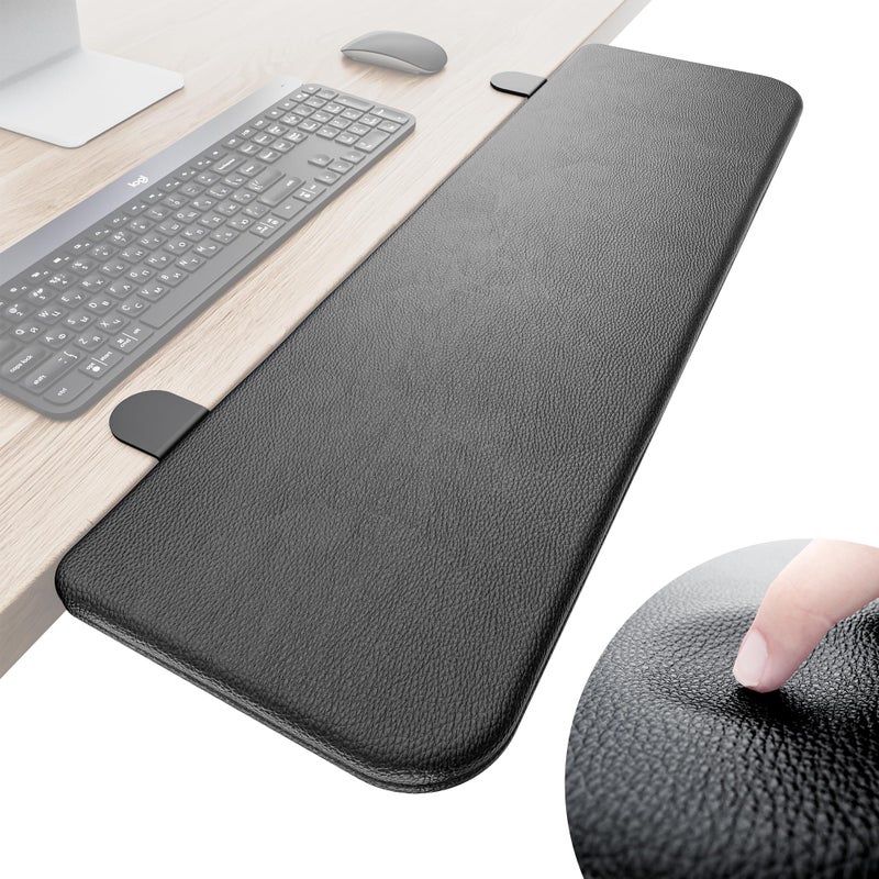 NODOCA Arm Rest for Desk, Ergonomics Wrist Rest, Desk Extender, Soft Sponge Built-in, Comfortable Arm Support for Desk, Wrapped in Eco-Friendly Leather, Foldable Elbow Rest for Desk(1, Black, 30'') - Image 1