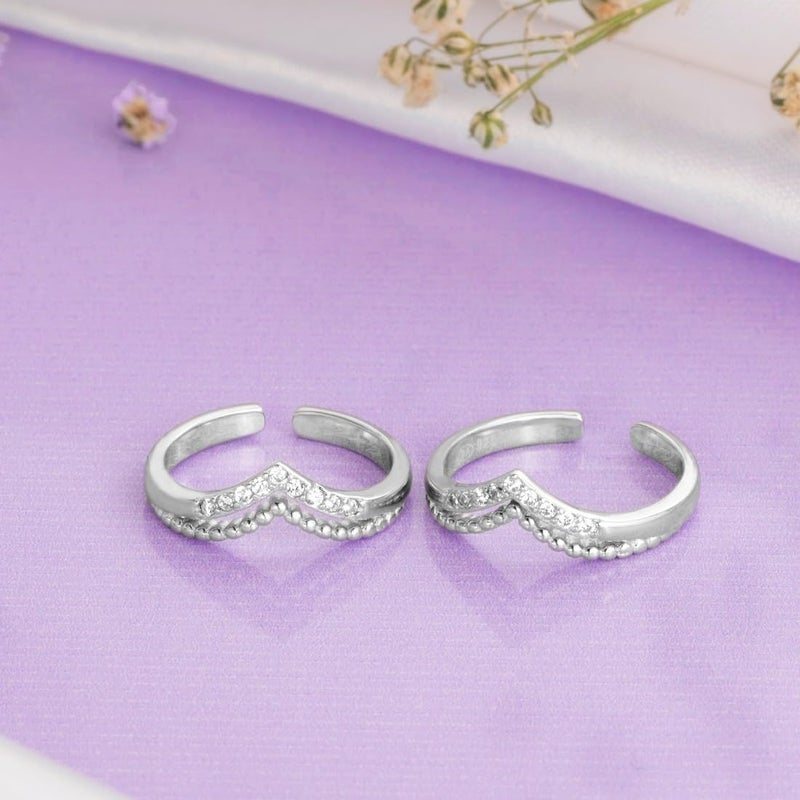 Zavya 925 Sterling Silver Rhodium Plated Toe-ring |Gift for Women and Girls | With Certificate of Authencity and 925 Hallmark - Image 2