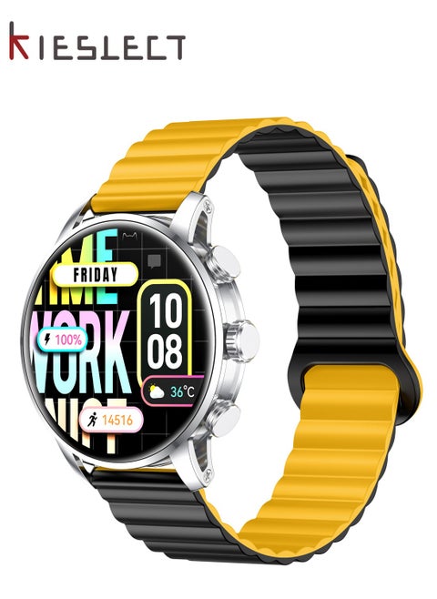 Smart Watch Kr2 (Answer/Make Calls) for Men Women,1.43" FHD AMOLED Screen with AOD,24/7 Blood Oxygen SpO2 Heart Rate Monitor,100 Sports Modes,IP68 Waterproof,Compatible with Android iOS,Silver