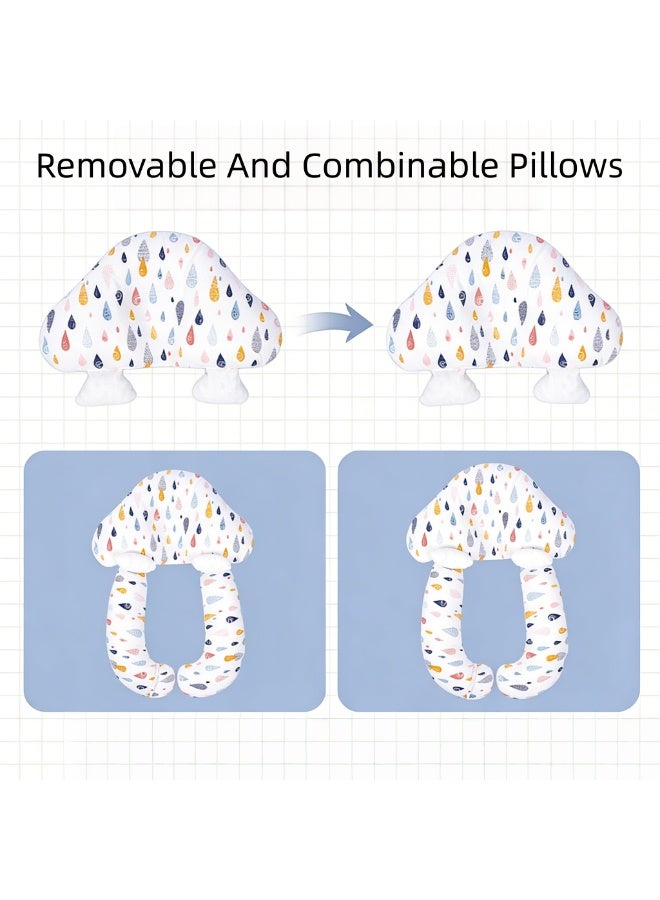 CESETH 2-In-1 Baby Support Pillow, U-Shaped Newborn Anti-Roll Pillow, Soft Breathable Cotton Sleep Positioner For Infants, Anti-Scratch Anti-Roll Pillow For 0-3 Years - Image 3