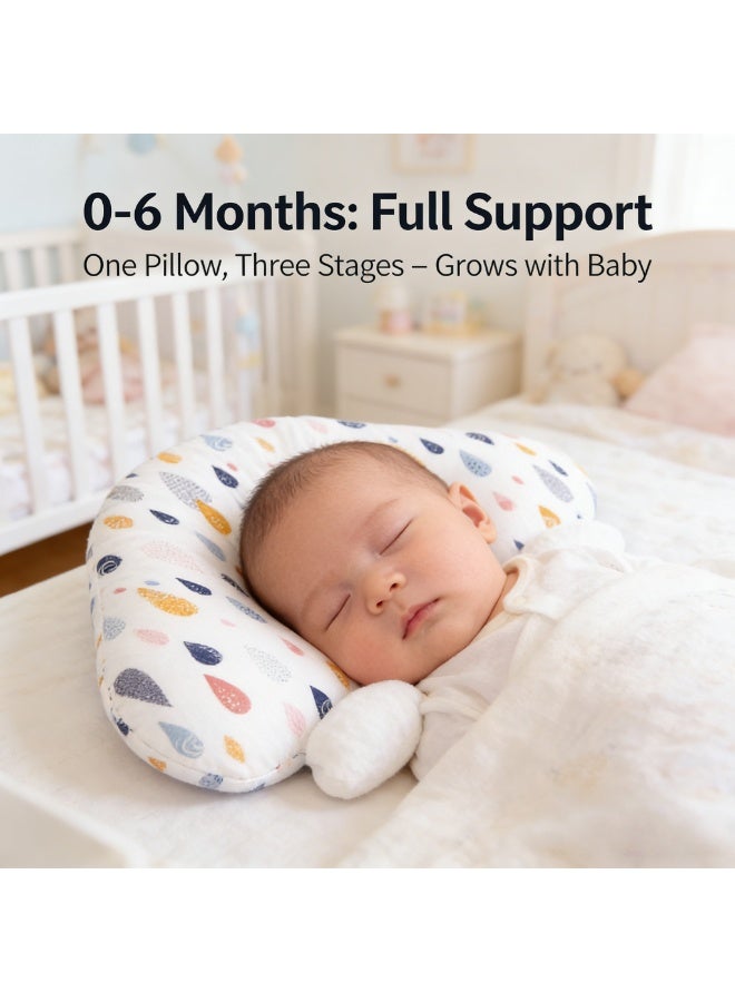 CESETH 2-In-1 Baby Support Pillow, U-Shaped Newborn Anti-Roll Pillow, Soft Breathable Cotton Sleep Positioner For Infants, Anti-Scratch Anti-Roll Pillow For 0-3 Years - Image 5