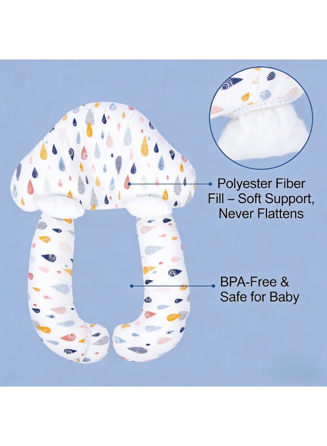CESETH 2-In-1 Baby Support Pillow, U-Shaped Newborn Anti-Roll Pillow, Soft Breathable Cotton Sleep Positioner For Infants, Anti-Scratch Anti-Roll Pillow For 0-3 Years - Image 4