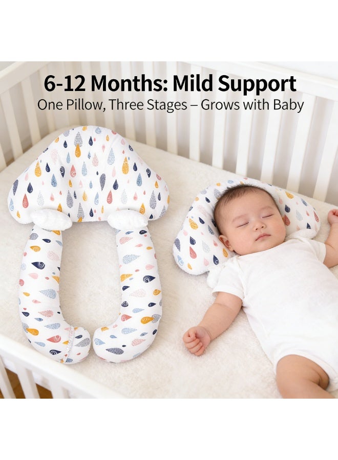 CESETH 2-In-1 Baby Support Pillow, U-Shaped Newborn Anti-Roll Pillow, Soft Breathable Cotton Sleep Positioner For Infants, Anti-Scratch Anti-Roll Pillow For 0-3 Years - Image 2