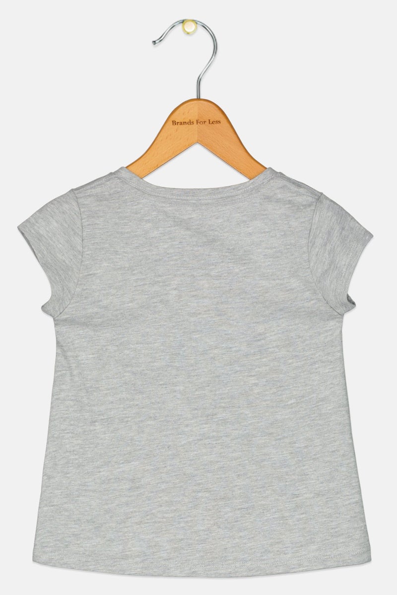 Levi's قمصان قصيرة الأكمام للبنات الصغيرات بشعار العلامة التجارية، رمادي - Image 2