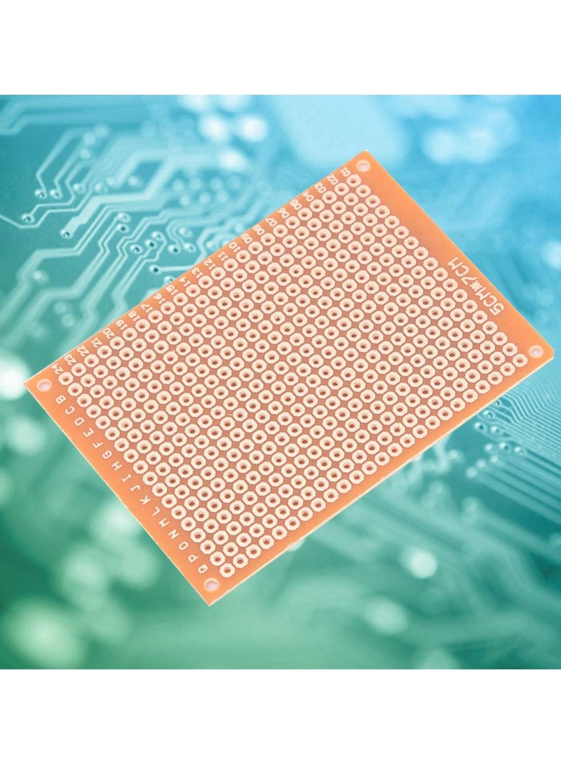 مجموعة لوحات توصيل مكونة من 10 قطع، لوحة توصيل أحادية الجانب مقاس 5×7 سم، مجموعة نماذج أولية للوحة توصيل صغيرة قابلة للحام، لوحة توصيل عالمية متوافقة مع مشاريع اللحام، مطلية بالذهب - Image 2
