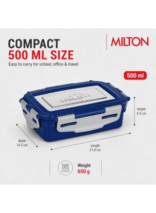 MILTON Steely Super Deluxe Insulated Lunch Box, 500ml, Stainless Steel Tiffin with Leak-Proof Container and Spoon for School, Office, Travel and Picnics, Assorted Colors - view 5